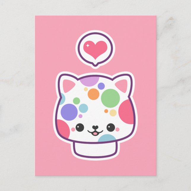 Carte Postale Cute Champagne Kitty (Devant)