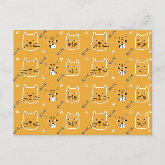 Carte Postale Cute chat Motif moderne (Devant)