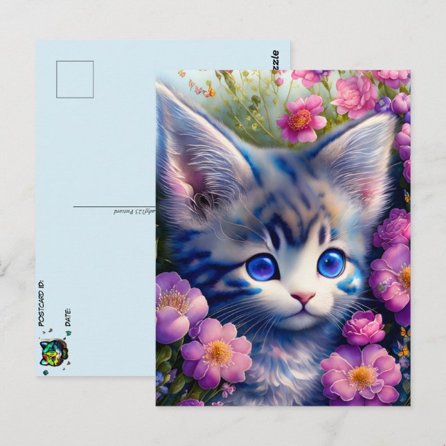 Carte Postale Cute chaton, Post-croisement (Devant / Derrière)