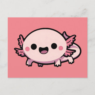 Carte Postale Cute Chibi Axolotl