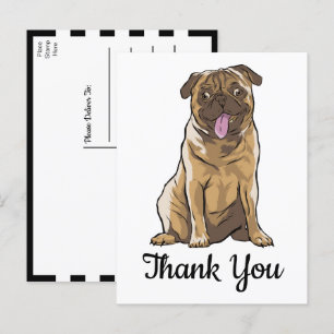 Carte Postale Cute Chien Chien Chien Noir Blanc Cartographié Car