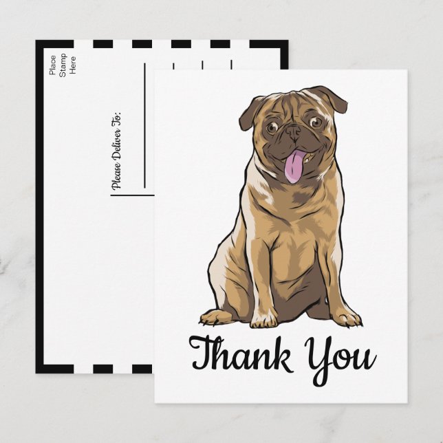Carte Postale Cute Chien Chien Chien Noir Blanc Cartographié Car (Devant / Derrière)