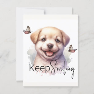 Carte Postale Cute Chiot Garder Le Sourire Personnalisé