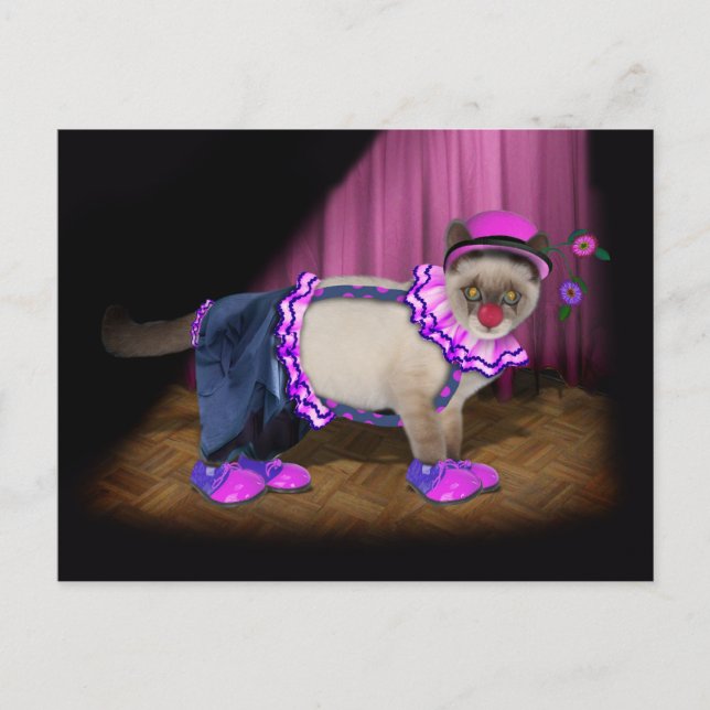 Carte Postale Cute Clown Kitty (Devant)