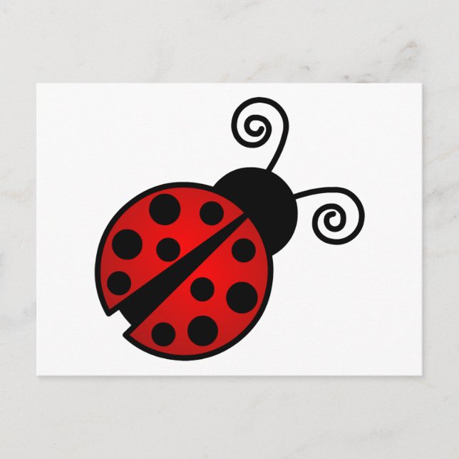 Carte Postale Cute coccinelle - Rouge et Noir (Devant)
