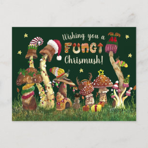 Carte Postale Cute Colorful Festiful Champignons de champignons 