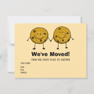 Carte Postale Cute Cookie Couple "Nous avons bougé"