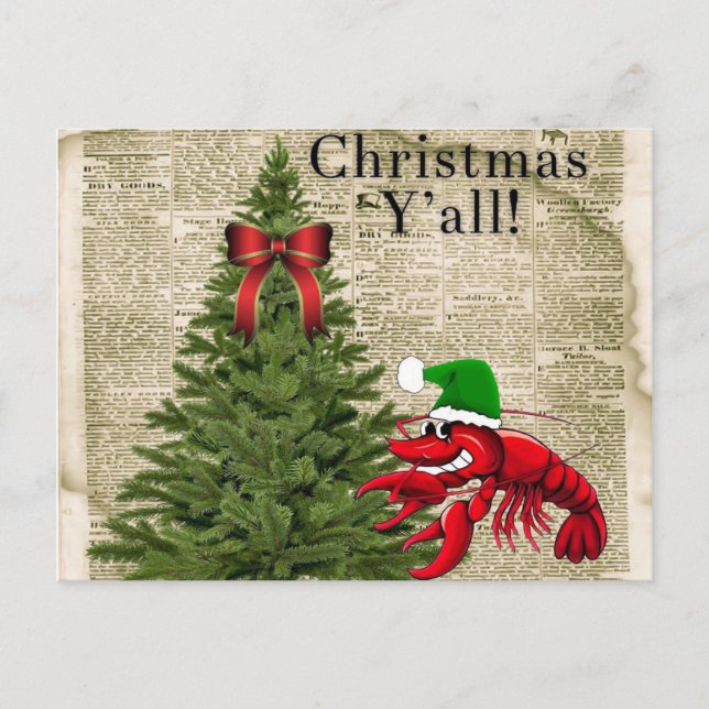 Carte Postale Cute Crawfish C’est Noël Vous êtes tous (Devant)