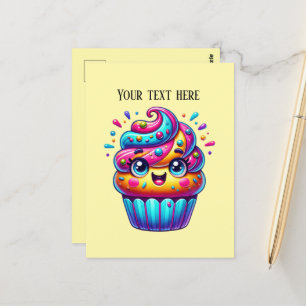 Carte Postale Cute cupcake amoureux boulangerie
