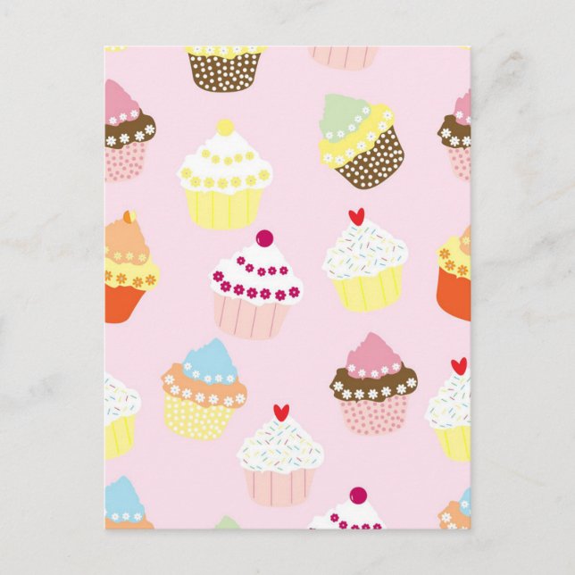 Carte Postale Cute Cupcake Cakes Dessert Motif (Devant)
