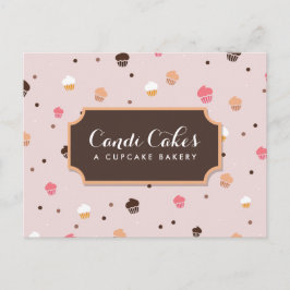 Carte Postale Cute Cupcakes Boulangerie Motif rose