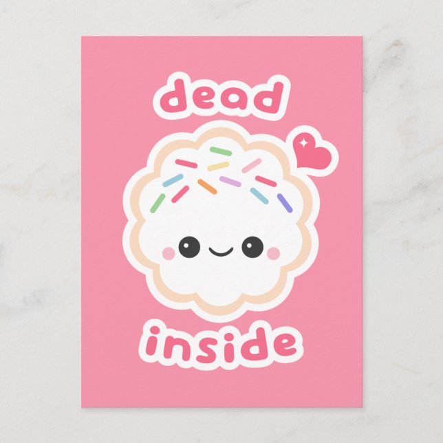 Carte Postale Cute Dead Inside Cookie (Devant)