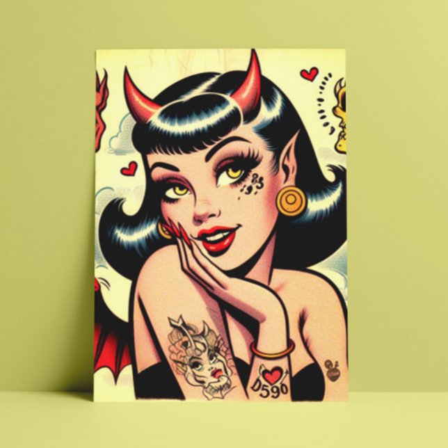 Carte Postale Cute Devil Girl (Créateur téléchargé)