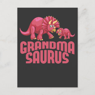 Carte Postale Cute Dinosaur Grand-mère Dino Grand-mère