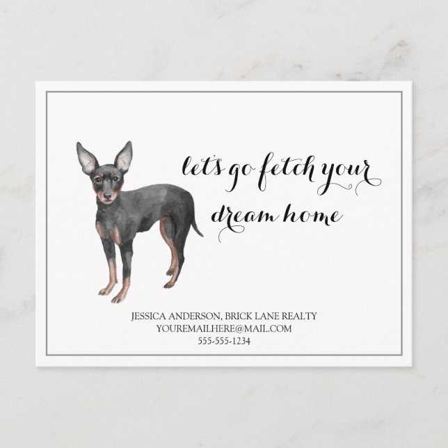 Carte Postale Cute Dog Immobilier Acheter Marketing (Devant)