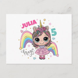 Carte Postale Cute Doll Girl Thank you card