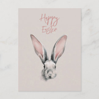 Carte Postale Cute Easter Rabbit Postcard in Minimalistic Style