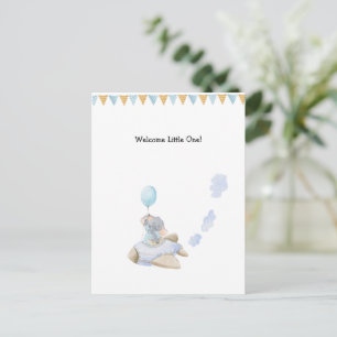 Carte Postale Cute Elephant With Balloon In Airplane New Baby