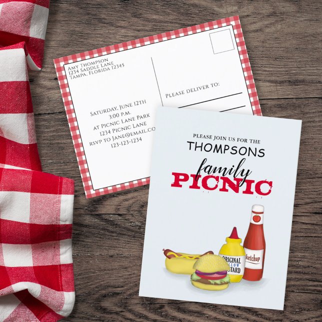 Carte Postale Cute été pique-nique tendance cuisine Whimsical (Créateur téléchargé)