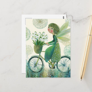Carte Postale Cute Fairy on a bike