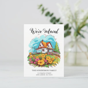 Carte Postale Cute Ferme Nouvelle Maison Faire-part de déménagem
