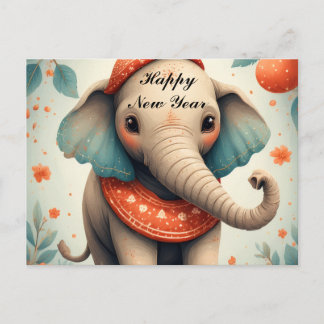 Carte Postale Cute Festive Elephant 