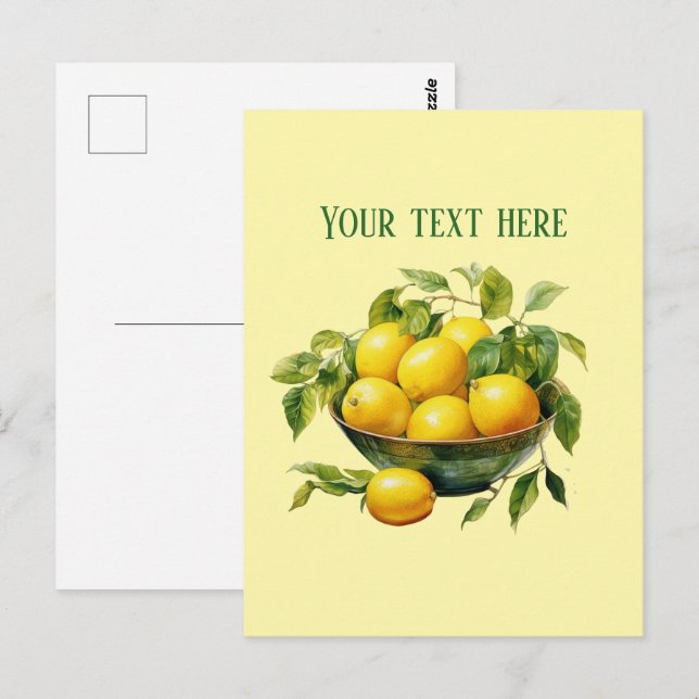 Carte Postale Cute fresh lemon customizable  (Devant / Derrière)