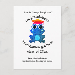 Carte Postale Cute Frog Félicitations Personnalisées Maternelle