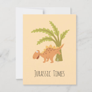 Carte Postale Cute Funny Dinosaur Dino Peeing Jurassic Fern