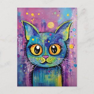 Carte Postale Cute Funny Kitty Chat Mélange Média Animal Animaux