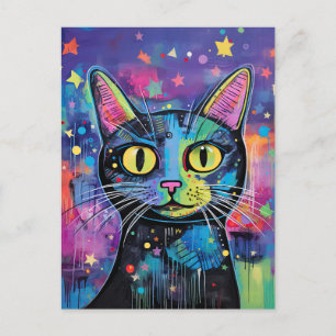 Carte Postale Cute Funny Kitty Chat Mélange Média Animal Animaux