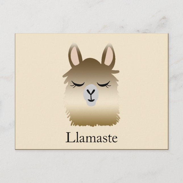 Carte postale Cute Funny Llama Namaste (Devant)