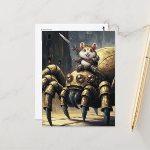 Carte Postale Cute Funny Steampunk Hamster et Araignée
