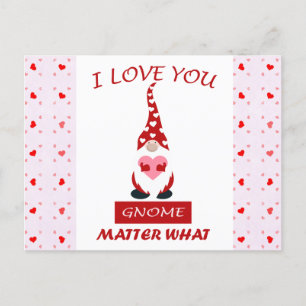 Carte Postale Cute Funny Valentines Jour Coeurs Gnomes
