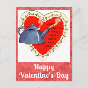 Carte Postale Cute Funny Valentines Vintages Jour Thé Tea Tea Te
