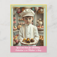Cute garçon avec des bonbons gourmands faits main 