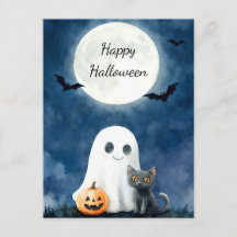 Cute Ghost et Black Cat Halloween