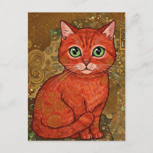 Carte postale Cute Ginger Cat Gustav Klimt