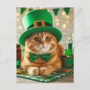 Carte Postale Cute Ginger Saint Patricks Day Chat