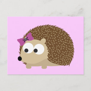 Carte Postale Cute Girl Hedgehog