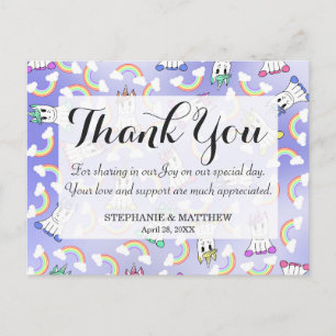 Carte Postale Cute Girly Unicorns et coloré Rainbows Motif