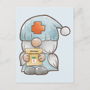 Carte Postale Cute Gnome Infirmière Médicale Se Bien