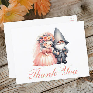 Carte Postale Cute Gnome Orange Mariage Merci Rustique Boho