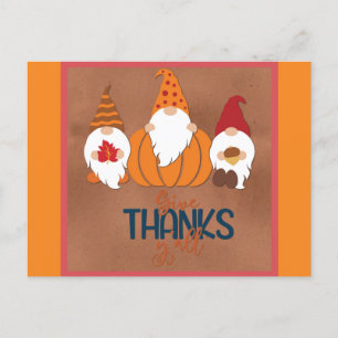 Carte Postale Cute Gnomes Remercient Tout Le Monde Automne