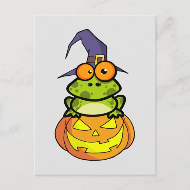Carte Postale Cute grenouille Halloween (Devant)