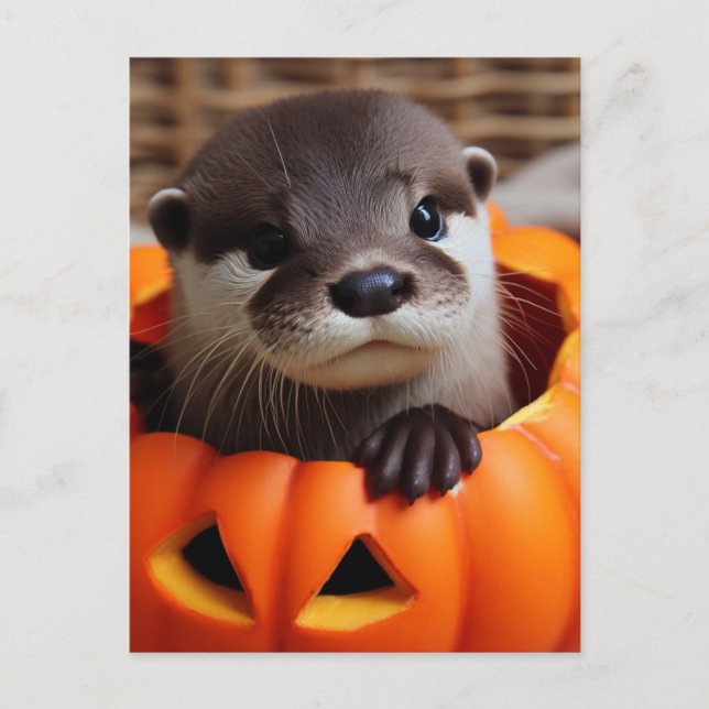 Carte Postale Cute Halloween Otter (Devant)