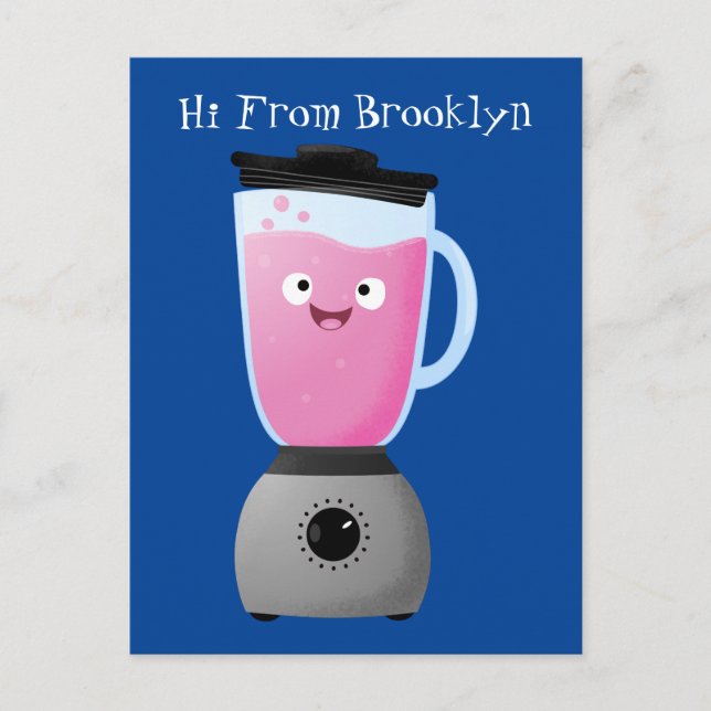 Carte Postale Cute happy food mixender cuisine appareil dessin a (Devant)