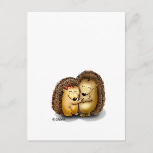 Carte Postale Cute Hedgehog Couple - M. et Mme Personnaliser