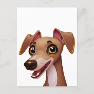 Carte Postale Cute Italien Greyhound - Cartoon Iggy
