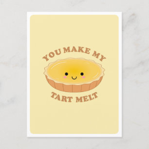 Carte Postale Cute Kawaii Oeuf Tarte Nourriture Pun Amour Citati
